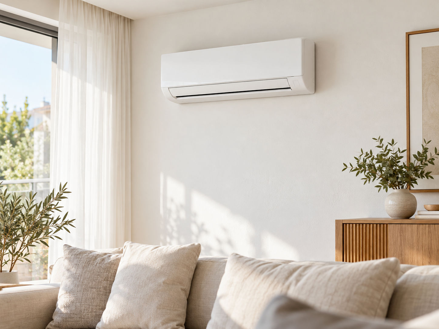 Aire acondicionado instalado en interior moderno